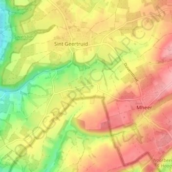 Mappa topografica Libeek, altitudine, rilievo
