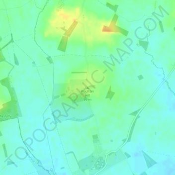 Mappa topografica Poulton Hill, altitudine, rilievo