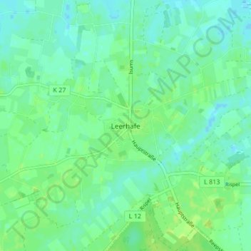 Mappa topografica Leerhafe, altitudine, rilievo
