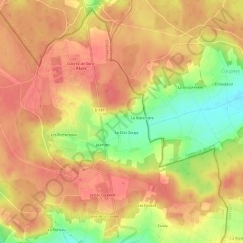 Mappa topografica Les Closures, altitudine, rilievo