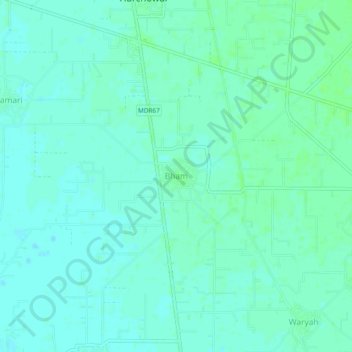 Mappa topografica Bham, altitudine, rilievo