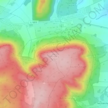Mappa topografica Ohmberg, altitudine, rilievo