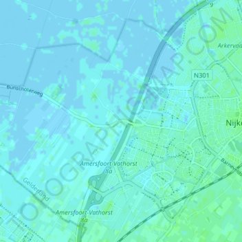 Mappa topografica Holk, altitudine, rilievo
