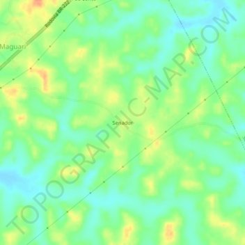 Mappa topografica Senador, altitudine, rilievo