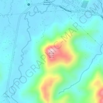 Mappa topografica Mount Polilan, altitudine, rilievo
