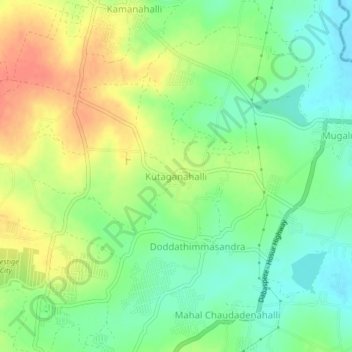 Mappa topografica Kutaganahalli, altitudine, rilievo