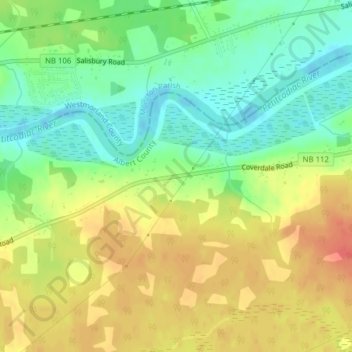 Mappa topografica Upper Coverdale, altitudine, rilievo
