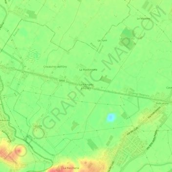 Mappa topografica Sant'Angelo a Lecore, altitudine, rilievo