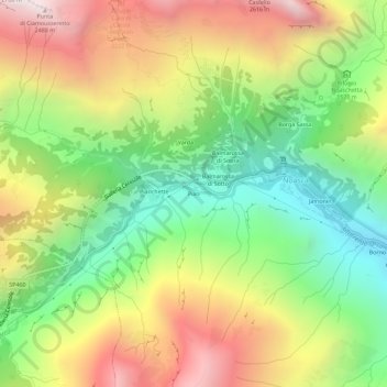 Mappa topografica Pian, altitudine, rilievo