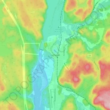 Mappa topografica La Tuque, altitudine, rilievo