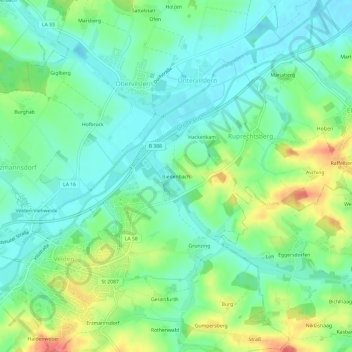 Mappa topografica Biedenbach, altitudine, rilievo