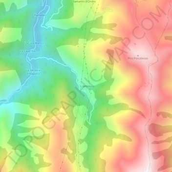 Mappa topografica L.lamosu, altitudine, rilievo