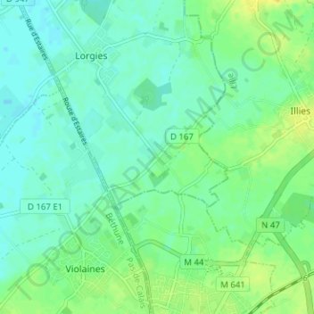 Mappa topografica Le Bourg, altitudine, rilievo