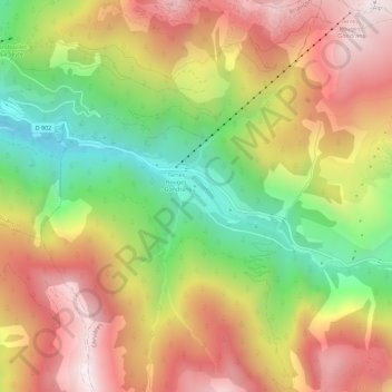 Mappa topografica Terre-Rouge, altitudine, rilievo