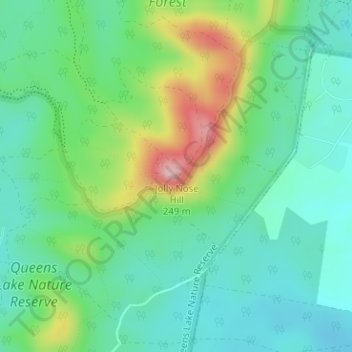 Mappa topografica Jolly Nose Hill, altitudine, rilievo