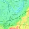 Mappa topografica Thames Ditton, altitudine, rilievo