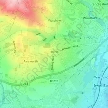 Mappa topografica Starling, altitudine, rilievo
