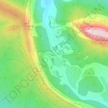 Mappa topografica Sad Hill, altitudine, rilievo