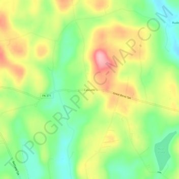Mappa topografica Cascade, altitudine, rilievo