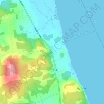 Mappa topografica Edgetts Landing, altitudine, rilievo