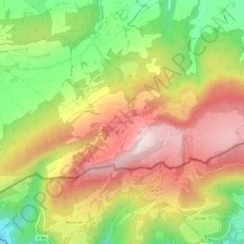Mappa topografica Roche-d'Or, altitudine, rilievo