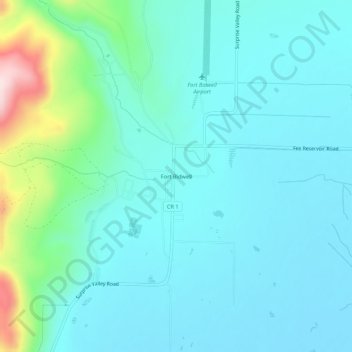Mappa topografica Fort Bidwell, altitudine, rilievo