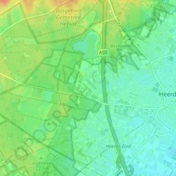 Mappa topografica Bakhuisbos, altitudine, rilievo