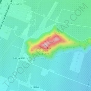 Mappa topografica Cerro Las Cabras, altitudine, rilievo