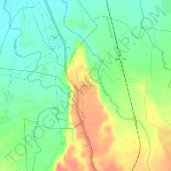 Mappa topografica Vessu, altitudine, rilievo