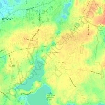 Mappa topografica South Brewster, altitudine, rilievo