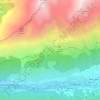 Mappa topografica Le Cuchet, altitudine, rilievo