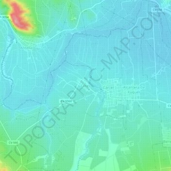 Mappa topografica Cotes, altitudine, rilievo