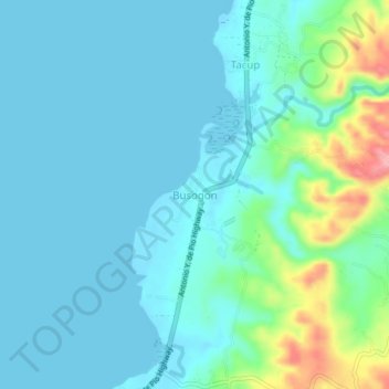 Mappa topografica Busogon, altitudine, rilievo