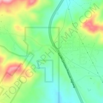 Mappa topografica Poland Junction, altitudine, rilievo