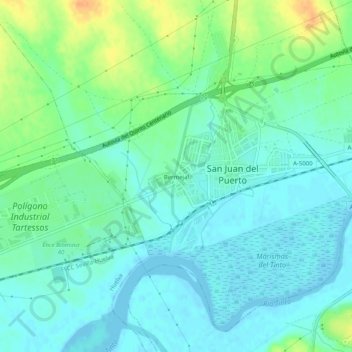 Mappa topografica Bermejal, altitudine, rilievo