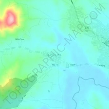 Mappa topografica Santa Sofía, altitudine, rilievo