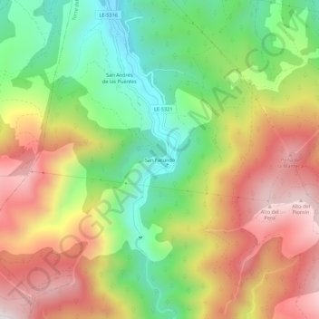 Mappa topografica San Facundo, altitudine, rilievo