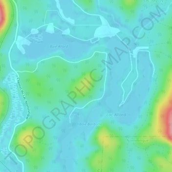 Mappa topografica Lacs Allard, altitudine, rilievo