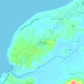 Mappa topografica Nalvo Sur, altitudine, rilievo