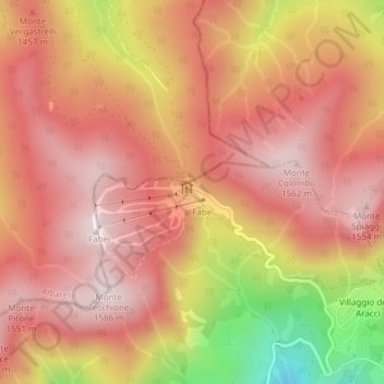 Mappa topografica Zum Zeri, altitudine, rilievo