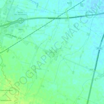 Mappa topografica Polignano, altitudine, rilievo