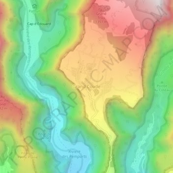 Mappa topografica Grand Coude, altitudine, rilievo