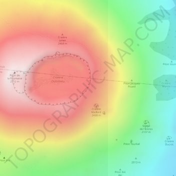 Mappa topografica Balcon de Dolomieu, altitudine, rilievo