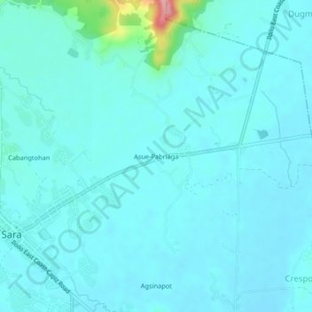 Mappa topografica Asue-Pabriaga, altitudine, rilievo