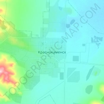 Mappa topografica Krasnokamensk, altitudine, rilievo
