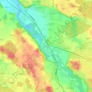 Mappa topografica St. Georgen, altitudine, rilievo