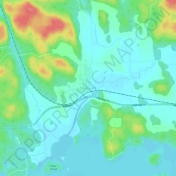 Mappa topografica Desbarats, altitudine, rilievo