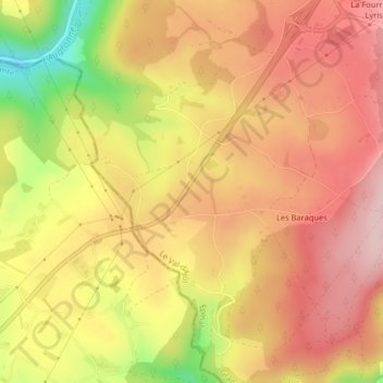Mappa topografica La Croisette, altitudine, rilievo