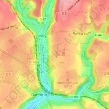 Mappa topografica Le Petit Catillon, altitudine, rilievo