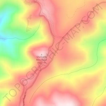 Mappa topografica Shellrock Spring, altitudine, rilievo